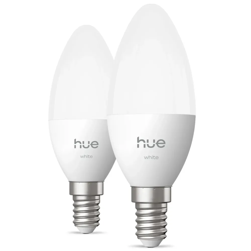 Philips Hue Smart Belysning|Philips Hue|White smart LED-kronlys E14 2-pakning