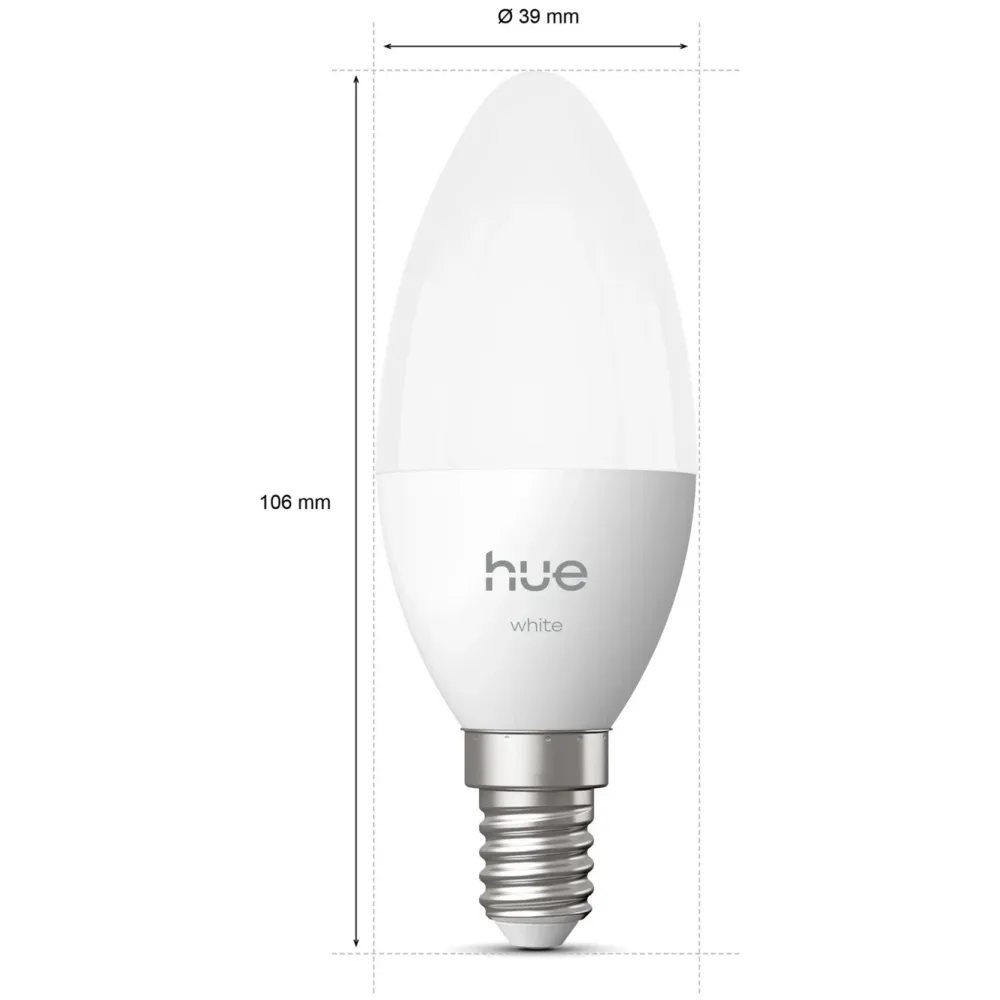 Philips Hue Smart Belysning|Philips Hue|White smart LED-kronlys E14 2-pakning
