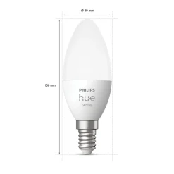 Philips Hue Smart Belysning|Lyslenker|White Smart LED-pære E14 470 lm 2-pk.