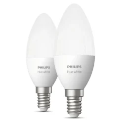Philips Hue Smart Belysning|Lyslenker|White Smart LED-pære E14 470 lm 2-pk.