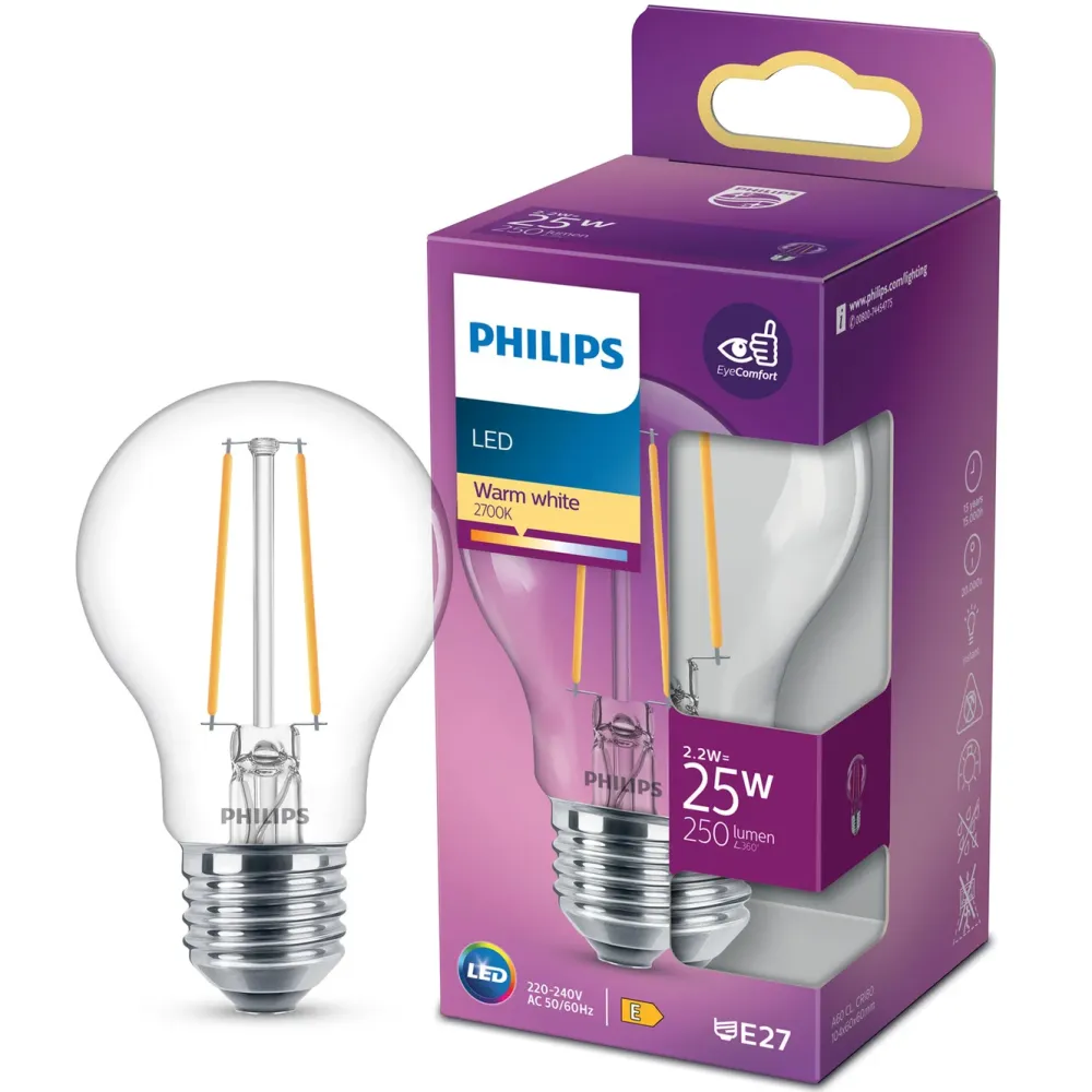 Philips Lyskilder|LED-globepære E27 250 lm