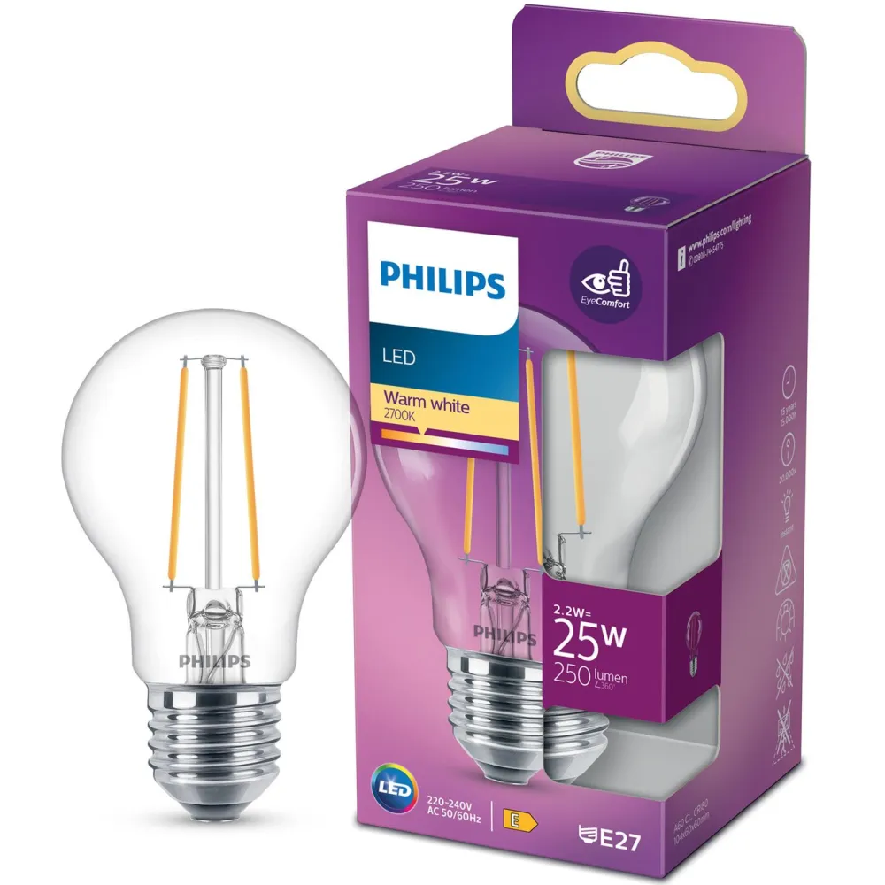 Philips Lyskilder|LED-globepære E27 250 lm