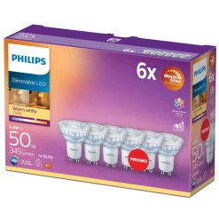 Philips Taklamper|Lyslenker|LED-pære GU10 345 lm 6-pk.
