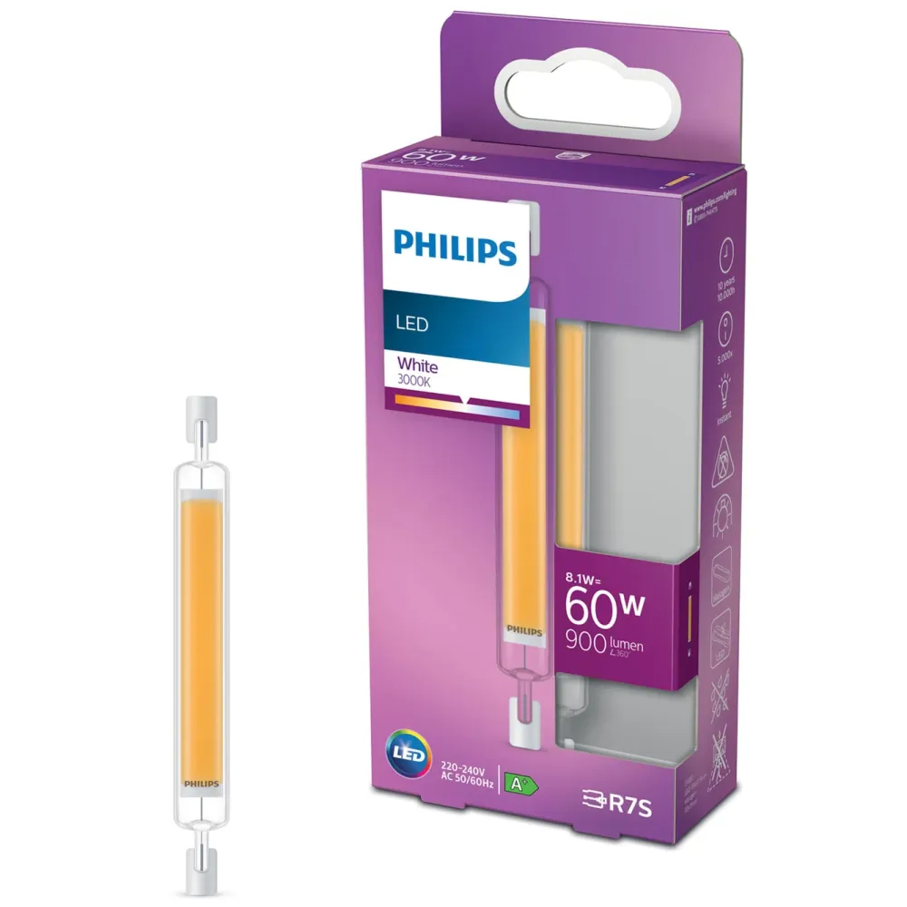 Philips Lyskilder|LED-rør R7s 118 mm 900 lm