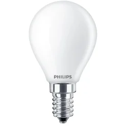 Philips Lyskilder|Kuleformet frostet LED-pære E14 470 lm 2-pk.