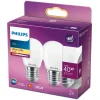 Philips Lyskilder|Kuleformet frostet LED-pære E27 470 lm 2-pk.