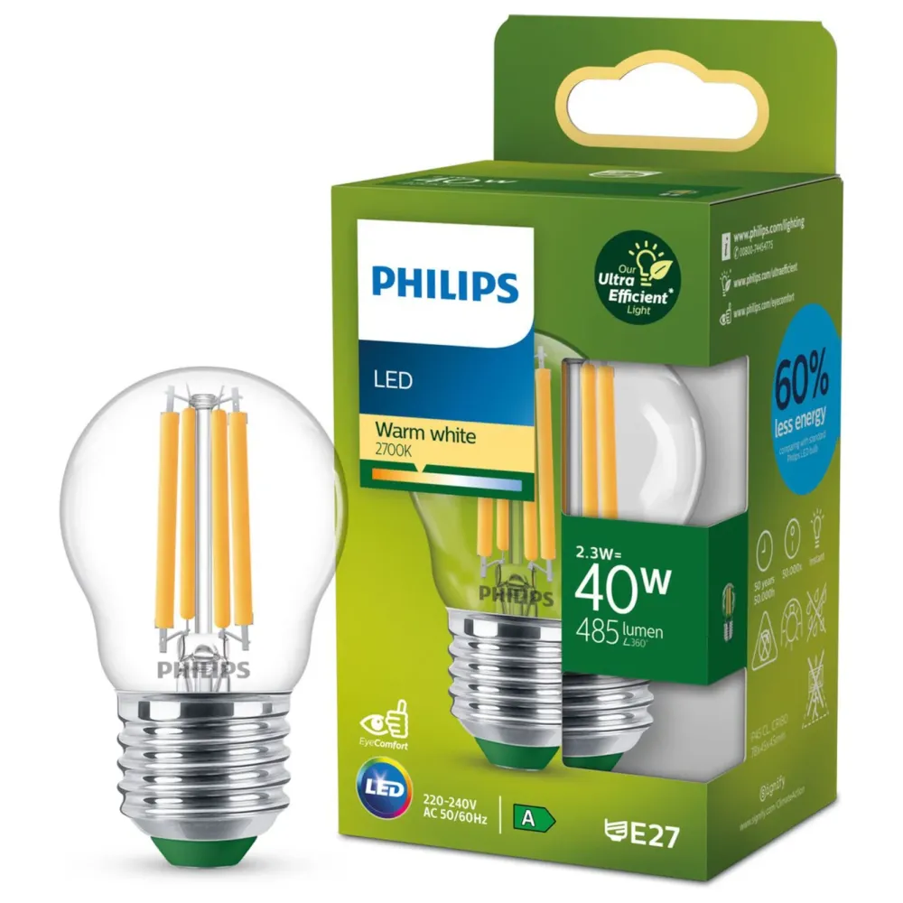 Philips Lyskilder|Ultra Efficient E27 LED-pære 485 lm