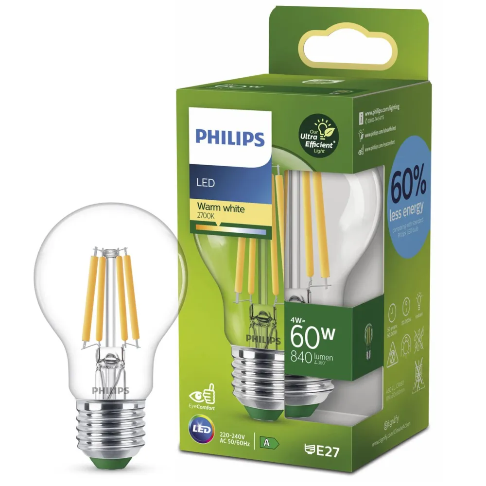 Philips Lyskilder|Ultra Efficient E27 LED-pære 840 lm