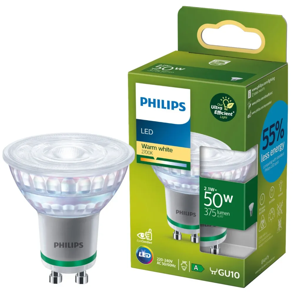 Philips Lyskilder|Ultra Efficient GU10 LED-spotlight 375 lm