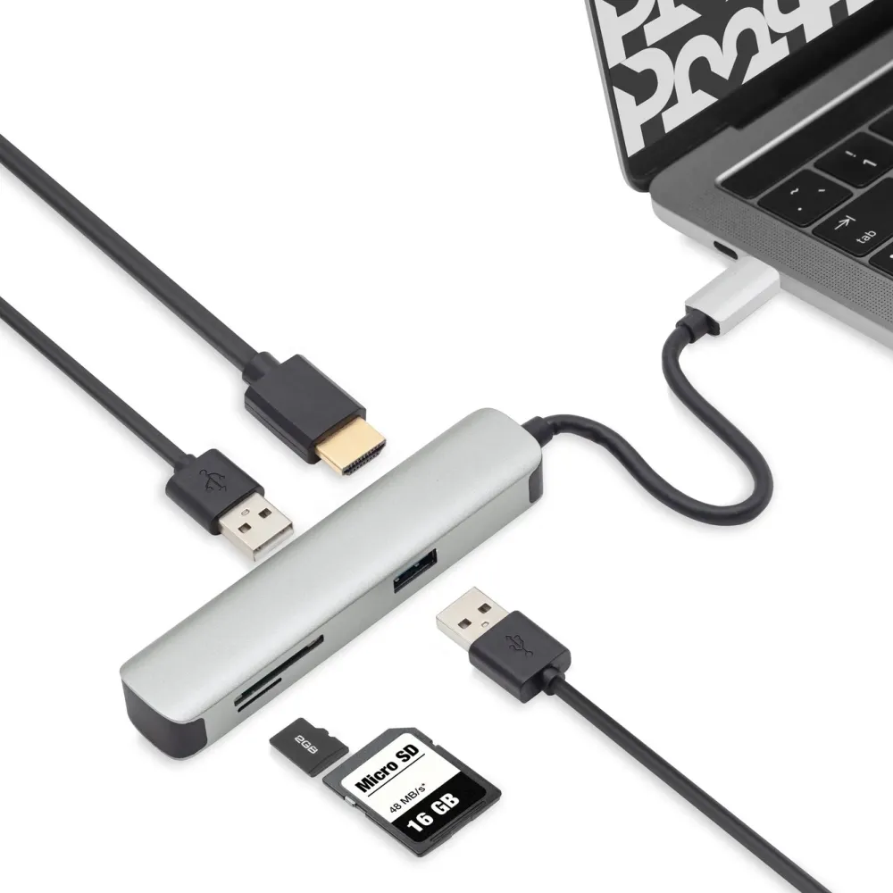 Plexgear Mac-Tilbehør|Hdmi|5-porters USB-C multiadapter CB1023