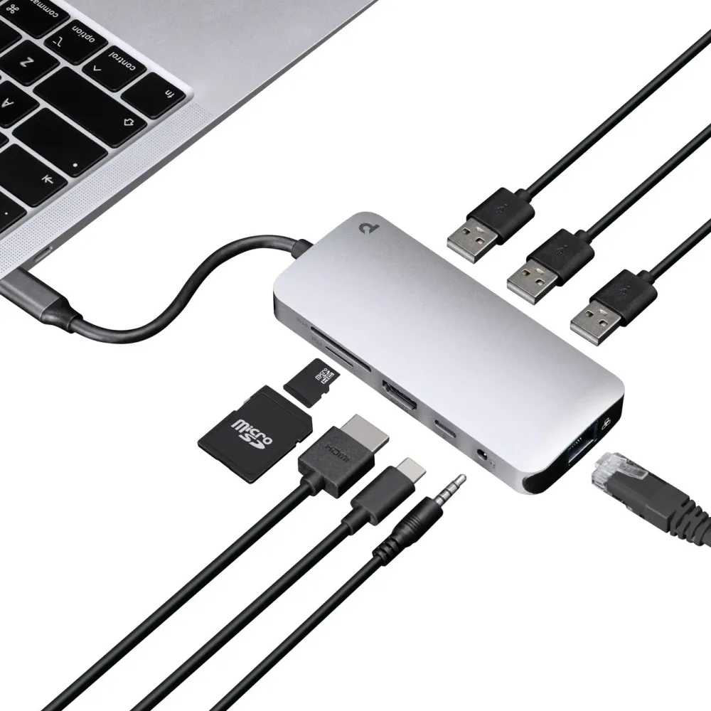 Plexgear Kabler Og Adaptere|Usb|9-ports USB-C multiadapter CB1022