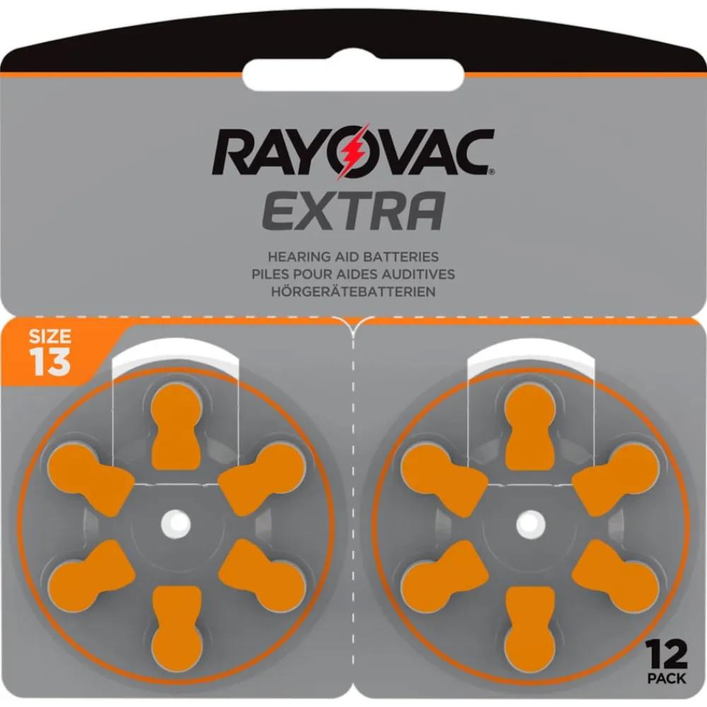 Rayovac Batterier|Batterier|Høreapparatbatterier Oransje ZA13 12-pk.
