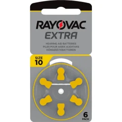 Rayovac Batterier|Batterier|Høreapparatbatterier Gul ZA10 6-pk.