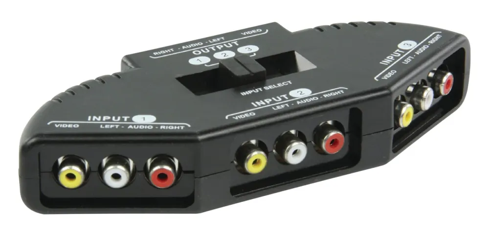 Kjell Lyd- & Videokabler|Høyttaler|RCA-switch, 3-veis