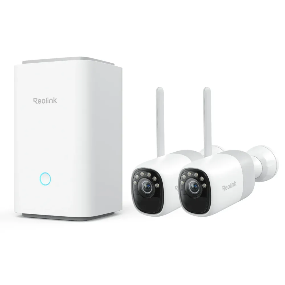 Reolink Kameraovervåking|Home Hub med 2x Altas 2K-kameraer