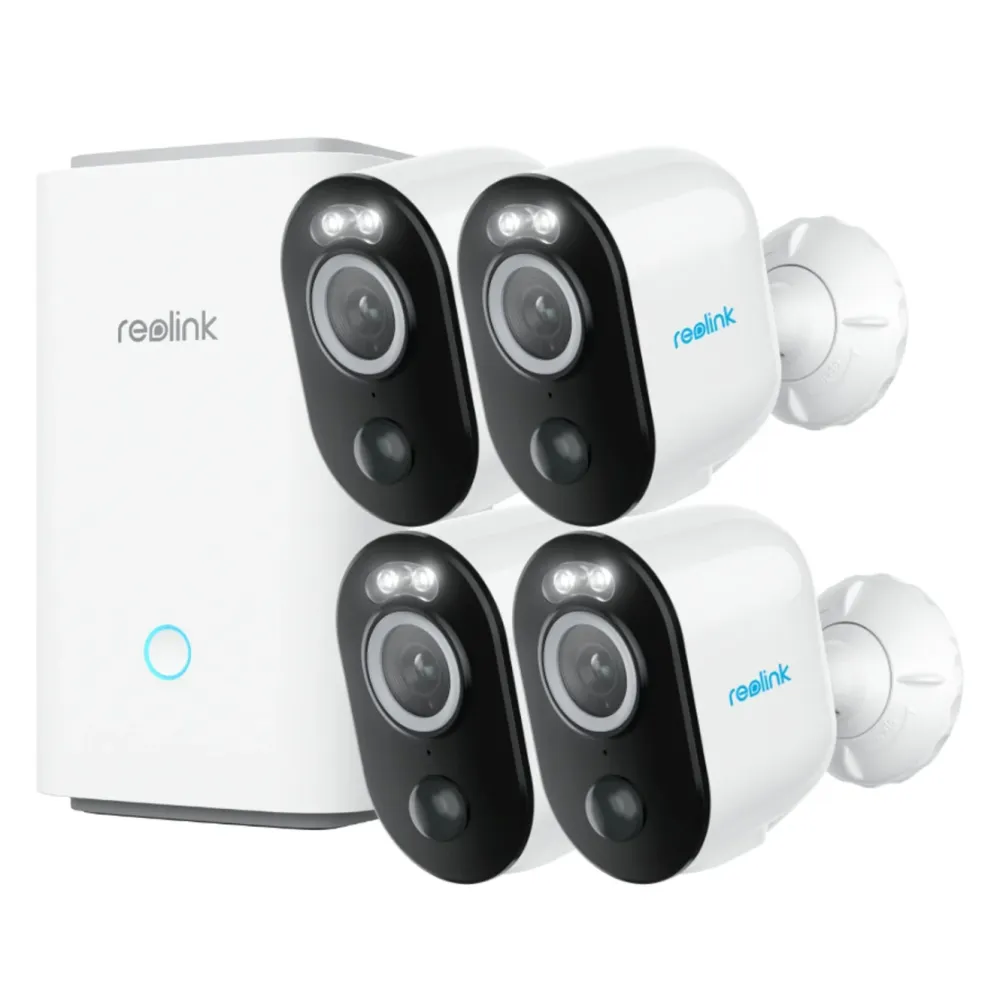 Reolink Kameraovervåking|Home Hub med 4x Argus 3 Pro 2K-kamera