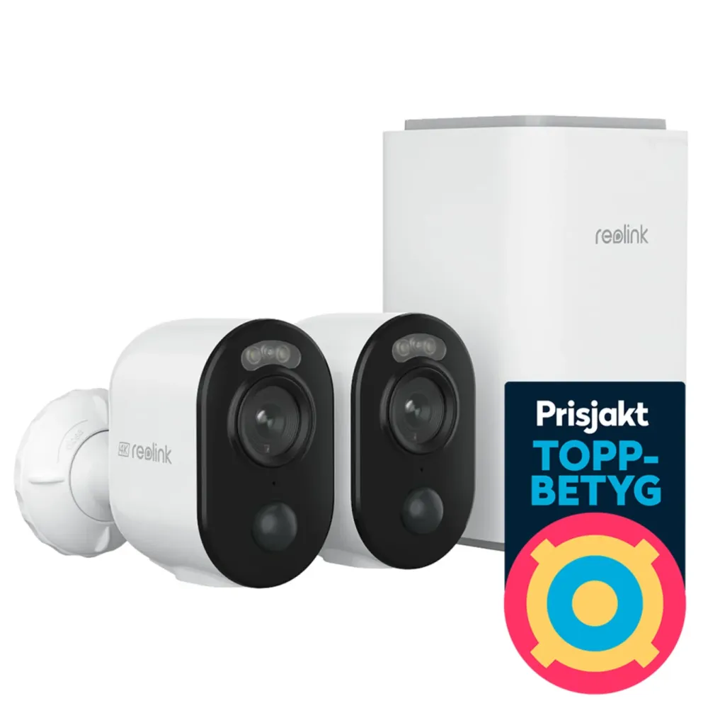 Reolink Kameraovervåking|Home Hub med 2x Argus 3 Ultra 4K-kamera