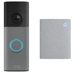 Ring Smart Dørklokke|Smart Dørklokke|Battery Video Doorbell + Chime Retinal 2K Speckled Grey