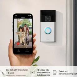 Ring Smart Dørklokke|Smart Dørklokke|Battery Video Doorbell med Chime Gen.2