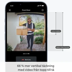 Ring Smart Dørklokke|Smart Dørklokke|Battery Video Doorbell med Chime Gen.2
