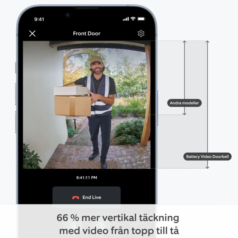 Ring Smart Dørklokke|Smart Dørklokke|Battery Video Doorbell med Chime Gen.2