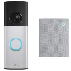 Ring Smart Dørklokke|Smart Dørklokke|Battery Video Doorbell Plus med Chime Nickel Silver