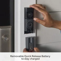 Ring Smart Dørklokke|Smart Dørklokke|Battery Video Doorbell Plus med Chime Nickel Silver