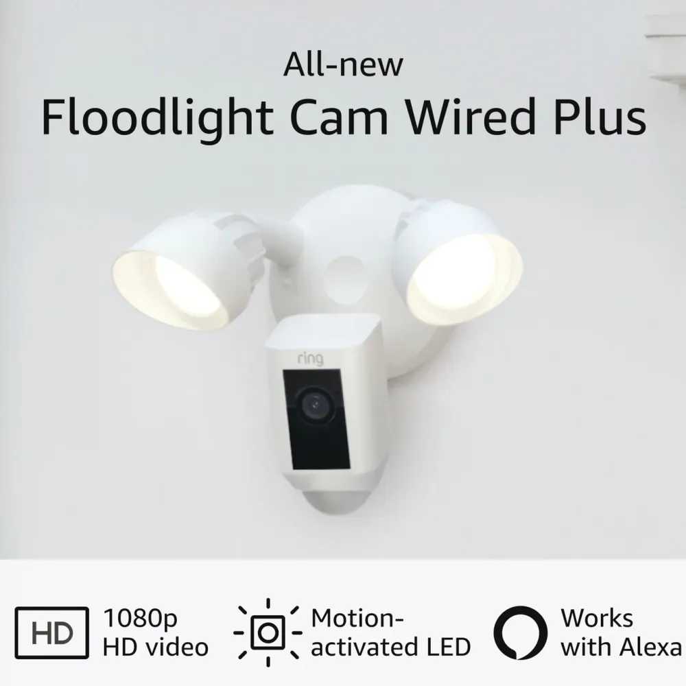 Ring Kameraovervåking|Floodlight Cam Wired Plus