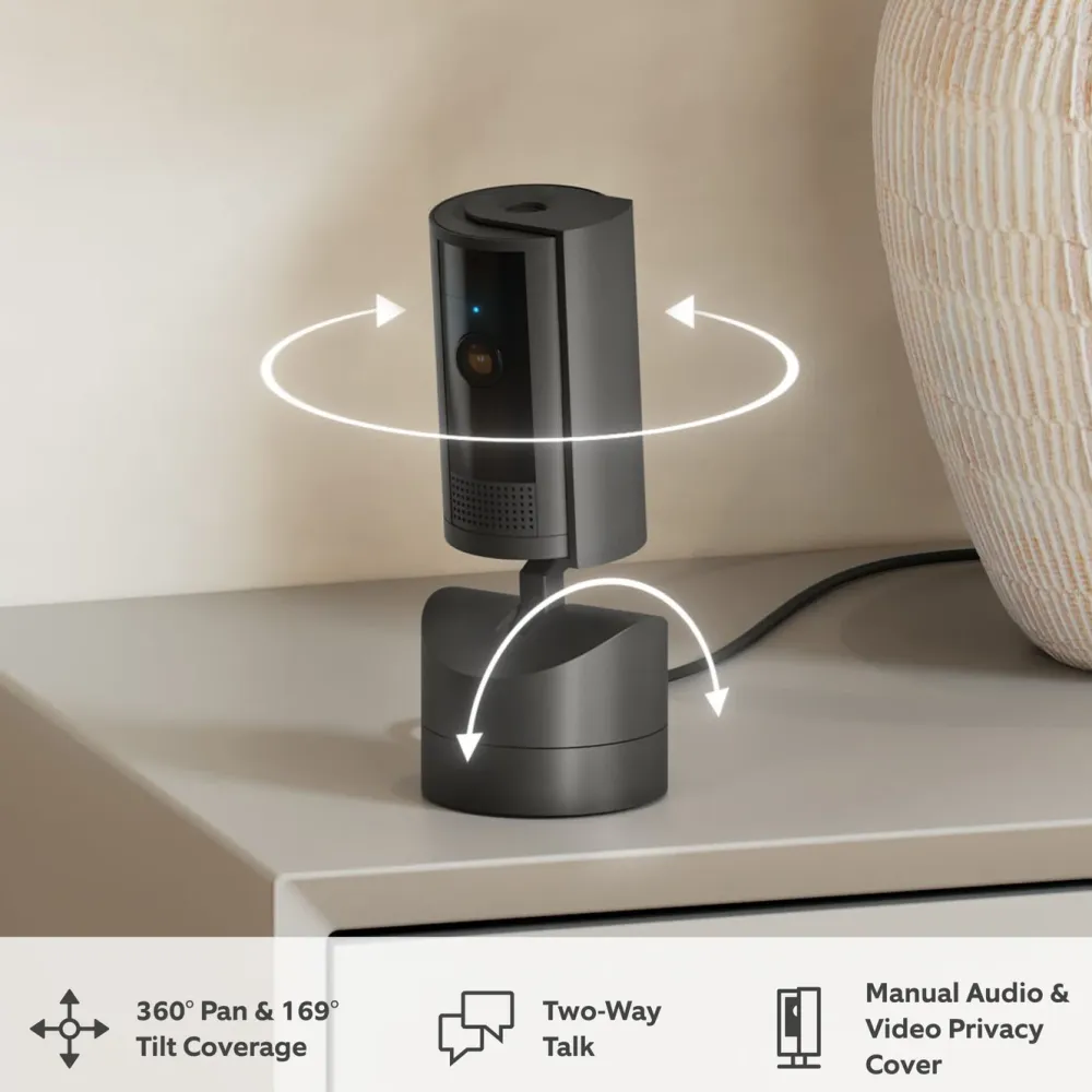 Ring Kameraovervåking|Pan-Tilt Indoor Camera