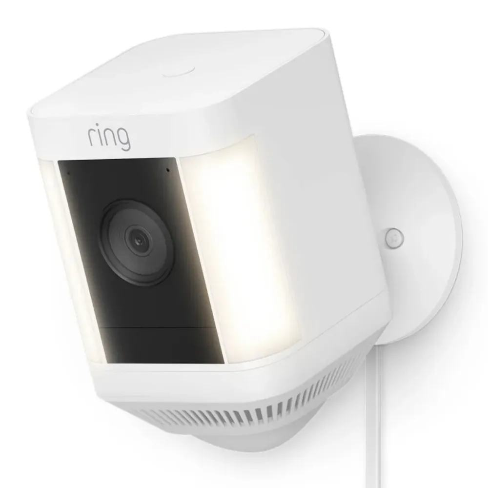Ring Kameraovervåking|Spotlight Cam Plus Plug-In Overvåkingskamera Hvit