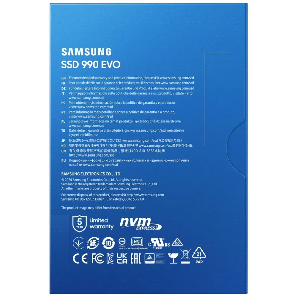 Samsung Datamaskinkomponenter|990 Evo NVMe M.2 SSD 2 TB