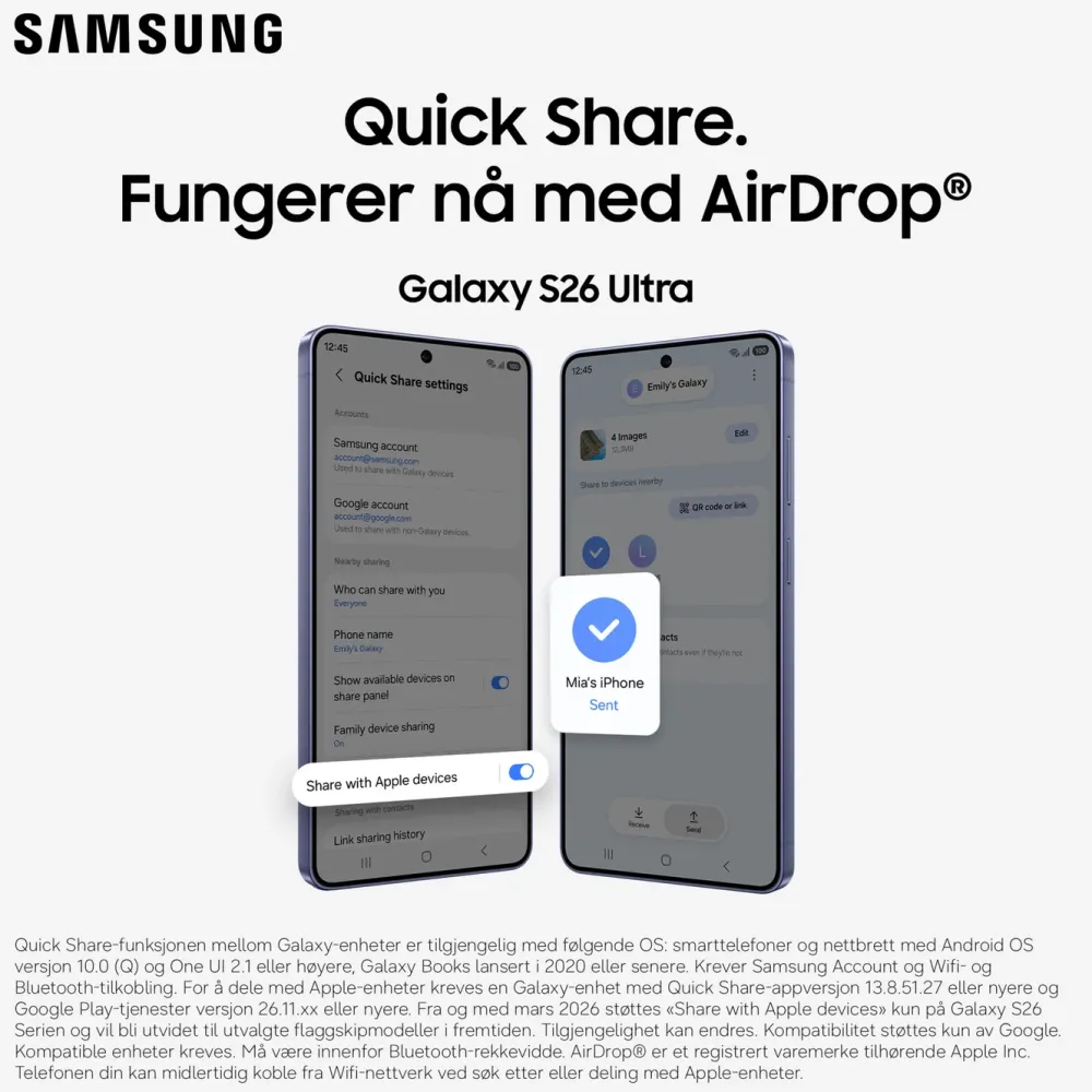 Samsung Mobiltelefoner|Galaxy S26 Ultra 256GB