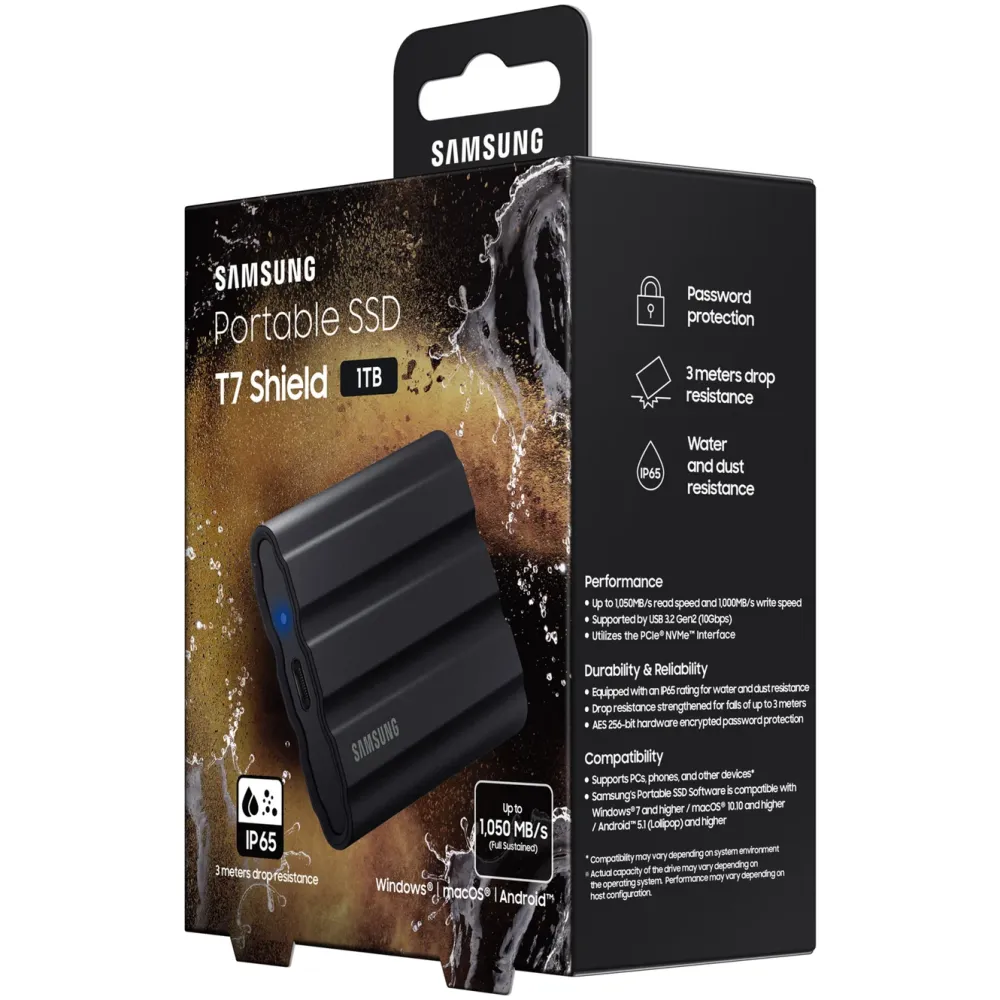 Samsung Lagring|T7 Shield Ekstern SSD-disk 1 TB