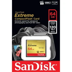 Sandisk Kameraovervåking|Foto Og Video|Extreme CF-kort 64 GB