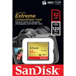 Sandisk Kameraovervåking|Foto Og Video|Extreme CF-kort 32 GB