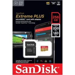 Sandisk Kameraovervåking|Foto Og Video|Extreme Plus Micro-SD-kort 256 GB
