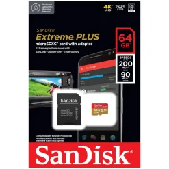 Sandisk Kameraovervåking|Foto Og Video|Extreme Plus Micro-SD-kort 64 GB