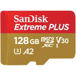 Sandisk Kameraovervåking|Foto Og Video|Extreme Plus Micro-SD-kort 128 GB