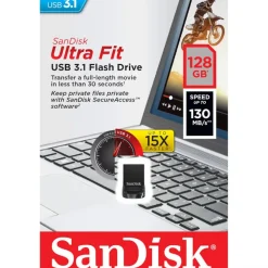 Sandisk Lagring|Ultra Fit 3.1 USB-minne 128 GB