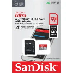 Sandisk Kameraovervåking|Foto Og Video|Ultra Micro-SD-kort 128 GB SDXC