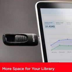 Sandisk Lagring|Ultra Slider USB-minne med USB-C 128 GB