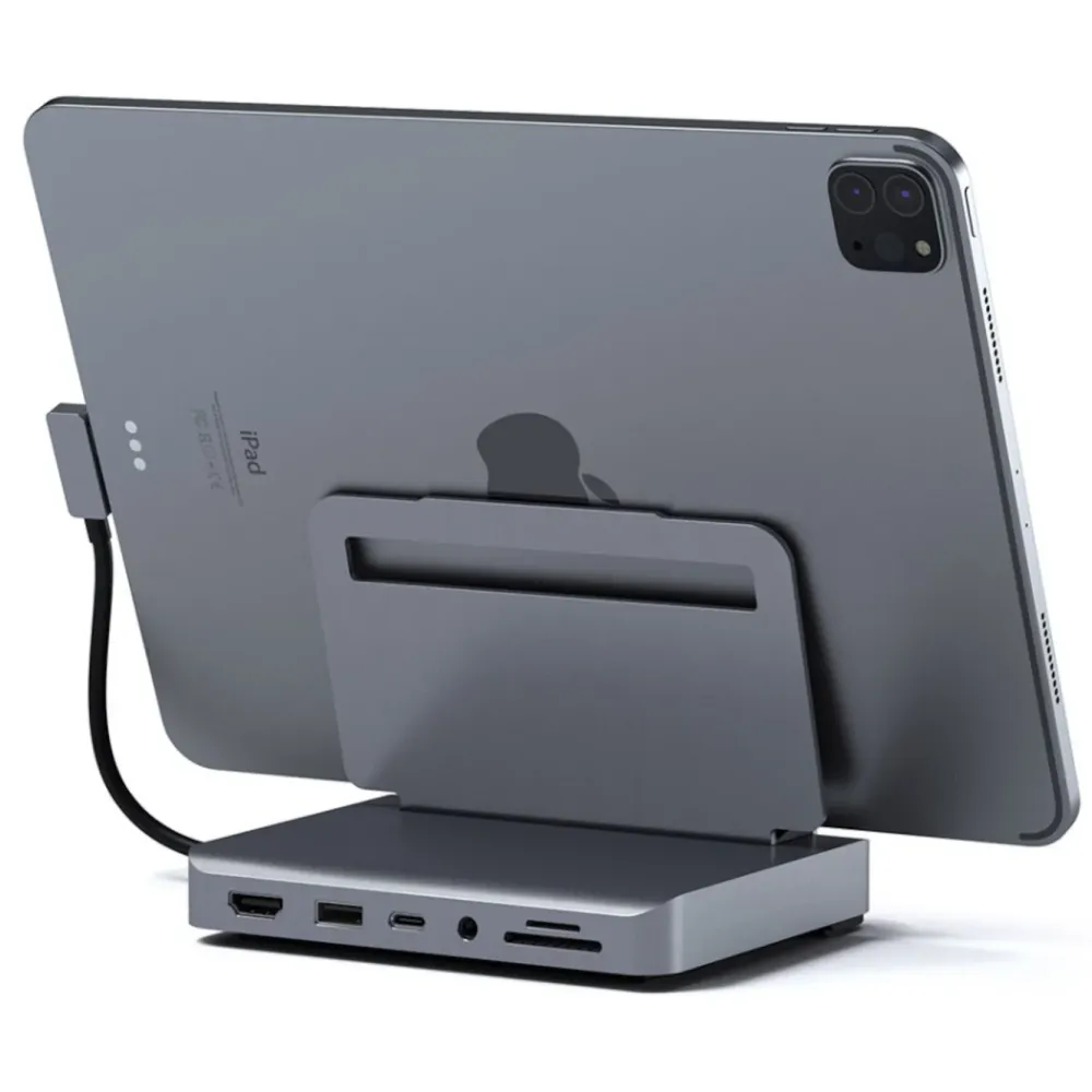 Satechi Ipad Og Tilbehør|Aluminum Stand Hub for iPad Pro (2018 og nyere)