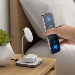 Satechi Iphone-Tilbehør|Hjemmekontor|2-in-1 Magnetic Wireless Charging Stand