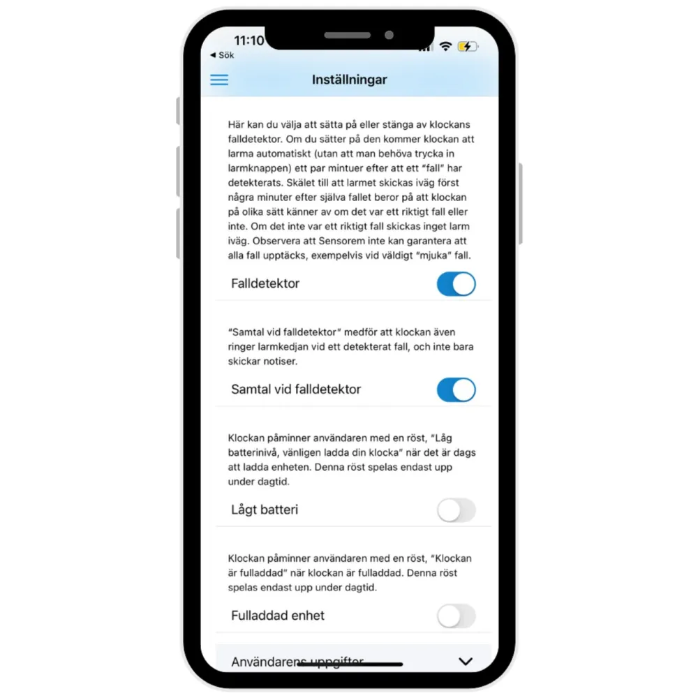 Sensorem Smart Ring|Smartklokker Og Ringer|Klokke med trygghetsalarm - Svart