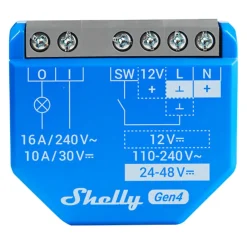 Shelly Smarte Alarmer|Smarte Sensorer|1 Gen4 smart strømbrytermodul