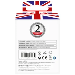 Skross Reiseeffekter|Overfallsalarm|Jordet reiseadapter Storbritannia