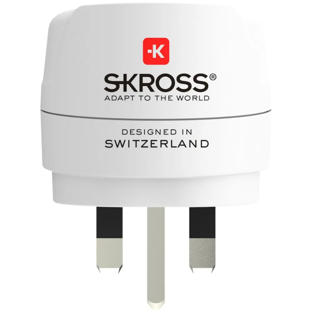 Skross Reiseeffekter|Overfallsalarm|Jordet reiseadapter Storbritannia