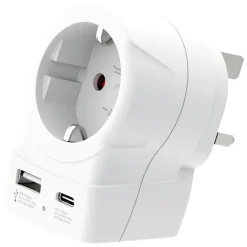 Skross Reiseeffekter|Overfallsalarm|Reiseadapter Europa til UK USB AC PD 20W