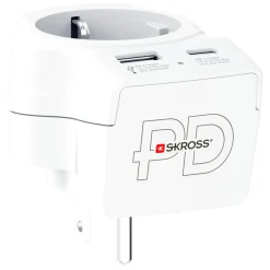 Skross Reiseeffekter|Overfallsalarm|Reiseadapter Europa til USA USB AC PD 20W