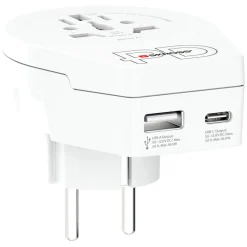 Skross Reiseeffekter|Overfallsalarm|Reiseadapter Universal til Europa USB AC PD 20W